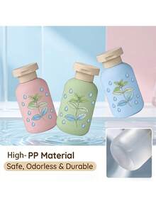 Refillable Travel Squeeze Bottle Made Of PE Plastic, With Soft Flocked Surface And Hand-Painted Mint Pattern, Leak-Proof Flip Cap, Compact Portable Container Suitable For Shampoo, Lotion, Body Wash And Daily Toiletries - Berbagai spesifikasi - View 3
