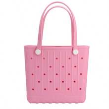 Rubber Beach Tote Bag, Large Capacity Waterproof Beach Bag Suitable For Swimming Pools, Boats, Sports, And Outdoor Washable Travel Tote Bag - Hồng - Xem 2