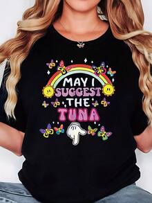 Camiseta divertida con estampado de esturión para mujer - blusas para mujer, blusas, blusas casuales para dama, tops de mujer, tops, unisex - Negro - Ver 1