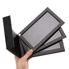 Allwon- Paleta magnética giratoria de 3 capas, caja de almacenamiento de paleta de maquillaje vacía 3 en 1 para sombra de ojos, lápiz labial y rubor - Negro - Ver 9