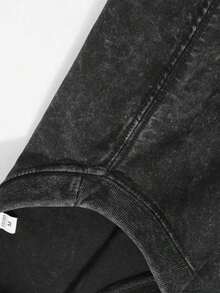 [Lavado Vintage] Camiseta de Alta Calidad PARAMORE Camiseta Negra de Algodón de Alta Calidad Camiseta de Hombre de Hombros Descubiertos Cuello Redondo Mangas Cortas 230g Patrón Lavado,Playeras de Mujer Vintage Lavado Estampado Gráfico Verano Cómoda - Negro - Ver 4