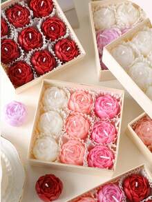 9pcs/Box Set, New Rose Scented Candles, Handmade Soy Wax Fragrance Candles, Smokeless Candles, Birthday Gift, Housewarming Gift, Rose Candles, Mini Candles, For Home Decor, Room Decor, Dining Table Decor, Holidays, Party Decorations, Lovely Decoration, Wedding, Valentine's Day Gift, Birthday Present, Christmas Decorations, Christmas Decor, Christmas Gifts, Room Decor (1 Box Of 9pcs, 2 Boxes Of 18pcs, 3 Random Colors) - Multiple Styles - View 3