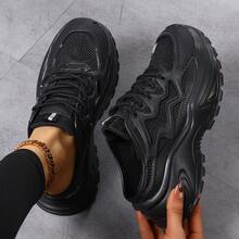 2026 Summer Fashion Women's Casual Slip-On Sneakers, Mesh Breathable Comfortable Women's Shoes, Thick Sole Women's Shoes With Rebound Sole, Suitable For Outdoor Walking, Fashionable Versatile Women's Shoes, Suitable For All Seasons - Black - View 2