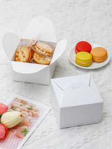 5pcs/20pcs/50pcs Window Bread Box, Pastry Box, New Large Square Cake Box, Small Kraft Paper Cupcake Box, Suitable For Cookies, Macarons, Mini Snacks, Suitable For Holidays, Parties, Paper Cup Cake Box, Birthday Gift Packaging - Multicolor - View 8