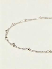 1 chiếc vòng chân bằng thép không gỉ mạ vàng 18K, dạng chuỗi hạt, thích hợp cho nữ giới đeo hàng ngày, khi đi du lịch hoặc nghỉ mát. - Bạc - Xem 5