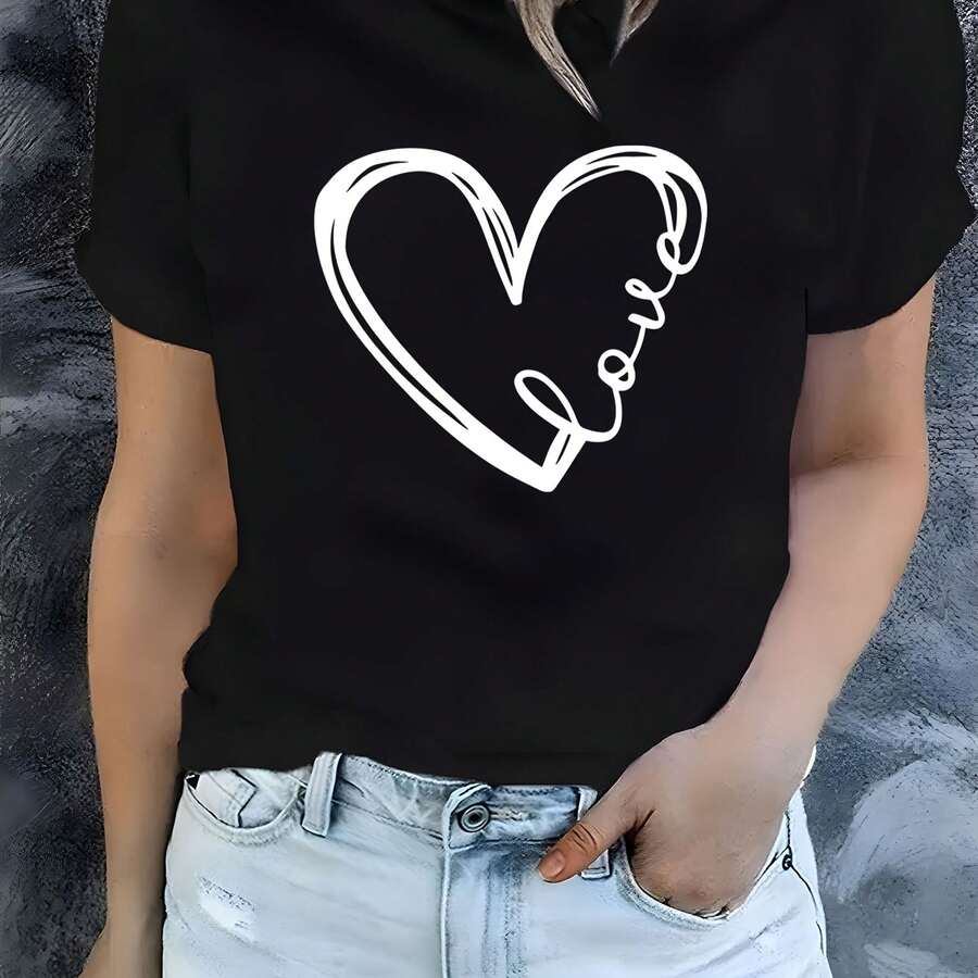Essential Women's T-Shirt: Comfclothestable, Lightweight, And Soft Update With Printed Clothes - Black - View 1