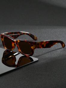 1 Pair Summer Colorful Personalized Square Fashion Glasses For Men, Suitable For Outdoor Tropical Beach, Rave Party, Street Photography, Fits All Face Shapes - Multicolor - View 3