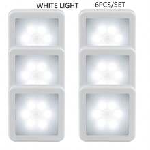 1/3/6pcs Smart Motion Sensor LED Night Light, Staircase Bedside Sensor Night Light, Wardrobe Closet Sensor Light, Bathroom Sensor Light,Cabinet Light - 白色 - 查看 12