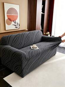 1pc Plush Fabric Anti-Slip Elastic Decorative Sofa Cover, Jacquard Autumn/Winter Floral Pattern Sofa Slipcover, Pet Proof & Dust Proof, Suitable For 1/2/3/4 Seater Sofa, All Season - Multicolor - View 11