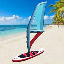 Set Of Freestanding Oxford Cloth And PVC Professional Inflatable Paddle Board, Wind Surfing Inflatable Paddle, Inflatable Sail With 360° Rotatable Base For Water Surfing And All Skill Levels To Enjoy, Surf, Explore, Or Adventure In The Waters,Blue - Blue and Red - View 1