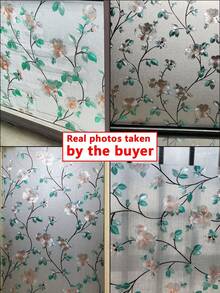 (1 Sheet) Thickened Colorful 3D No-Glue Static Cling Glass Film, Self-Adhesive Decorative Window Vinyl, Removable Creative Window Tint, Non-Sticky UV-Blocking Static Cling, Suitable For Home & Office - Flower - View 8