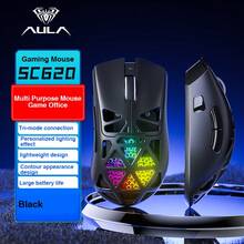 AULA SC620 超轻蜂窝游戏鼠标，三模式 2.4G 蓝牙有线可充电 RGB 背光 12000 DPI PAW3311 人体工学可编程按键无线游戏鼠标，兼容 PC、笔记本电脑、台式机，适用于游戏玩家和办公用途 - 查看 11
