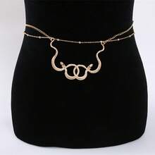 1 chiếc dây đeo eo hình rắn cong, cá tính, gợi cảm, đa năng, phong cách thường ngày, thanh lịch, kiểu Gothic Punk. - Vàng - Xem 3