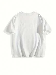 Soft Graphic T-Shirt - Casual Cotton Crew Neck Short Sleeve T-Shirt, Never Mind Cap Design, Pink And Black Floral Print, Comfortable And Versatile For All Seasons, Everyday Wear T-Shirt, Relaxed Fit, Comfortable Fit, Y2k T-Shirt - 黑色 - 查看 2