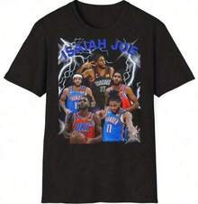 2026 Nueva Camiseta Casual y a la Moda para Mujer, Camiseta unisex de los Isaiahs, Joes y Oklahoma City Thunder, 180g de Algodón Puro de Alta Densidad, Suave y Delicada para Uso Diario, para Gimnasio, Deportes, Aplicación en Múltiples Escenarios, Camiseta de Verano de Algodón Puro, Adecuada para Todas las Temporadas, Camiseta de Base, Camiseta Integrada, Cuello Redondo, Lavable a Máquina, Camiseta de Corte Regular, Tallas de Fiesta Familiar S-XXXL, Camisetas para Niños, Ropa para Niños Adolescentes, Ropa para Niñas, Camiseta para Hombre, Ropa a Juego para Padres e Hijos, Regalo Perfecto para el Día de la Bandera Haitiana y el Día Mundial del Medio Ambiente, Día del Padre, Último Día de Clases. - Negro - Ver 1