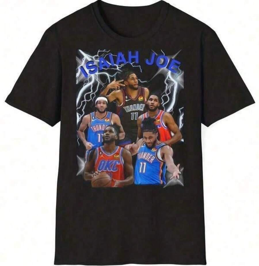 2026 Nueva Camiseta Casual y a la Moda para Mujer, Camiseta unisex de los Isaiahs, Joes y Oklahoma City Thunder, 180g de Algodón Puro de Alta Densidad, Suave y Delicada para Uso Diario, para Gimnasio, Deportes, Aplicación en Múltiples Escenarios, Camiseta de Verano de Algodón Puro, Adecuada para Todas las Temporadas, Camiseta de Base, Camiseta Integrada, Cuello Redondo, Lavable a Máquina, Camiseta de Corte Regular, Tallas de Fiesta Familiar S-XXXL, Camisetas para Niños, Ropa para Niños Adolescentes, Ropa para Niñas, Camiseta para Hombre, Ropa a Juego para Padres e Hijos, Regalo Perfecto para el Día de la Bandera Haitiana y el Día Mundial del Medio Ambiente, Día del Padre, Último Día de Clases. - Negro - Ver 1