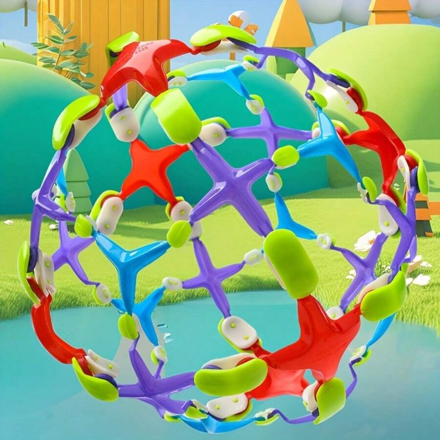 1 pieza Pelota mágica expandible con flores, juguete de pelota elástica y colorida para jugar al aire libre - Multicolor - Ver 1