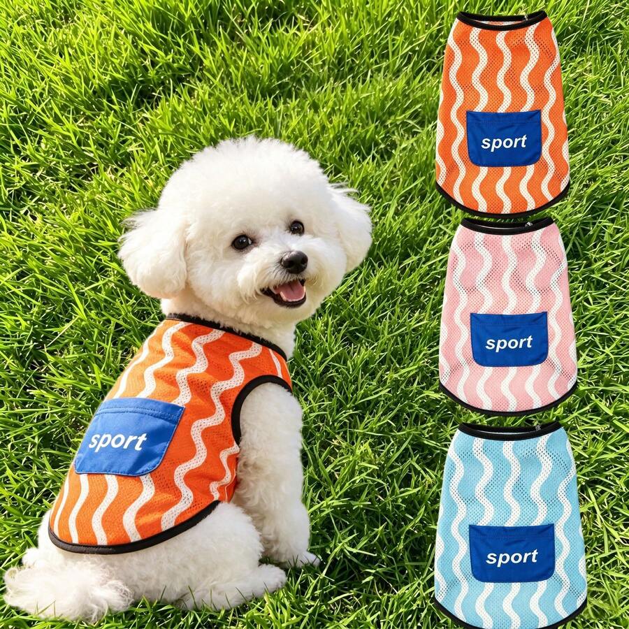 1 pezzo Pettorina per cani, pettorina sportiva, design in rete leggero e traspirante per l'estate, adatta per cani e gatti di piccola/media taglia, abbigliamento per animali domestici per uso interno o esterno - Arancione - Visualizzare 1