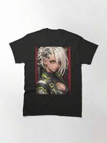 Classic Daki Anime Girl Waifu Bathroom Scene T-Shirt, Made Of High-Quality, 180g Pure Cotton, Thick And Opaque. Soft And Comfortable Against The Skin, Available In Adult And Children's Sizes. Y2k Summer T-Shirt - 白色 - 查看 7