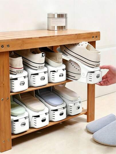 10/20pcs Shoe Slot Storage Rack, Suitable For Wardrobe, Shoe Rack, Shoe Cabinet Storage, Shoe Organizer Rack, Space Saving, Suitable For Entryway