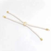 5pcs Nylon Cord Bracelet DIY Findings, Brass Hardware - 5pcs Red - View 9