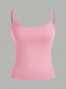 Set de 3 camisetas de tirantes ajustadas informales para mujer, adecuadas para el verano - Multicolor 6 - Ver 3