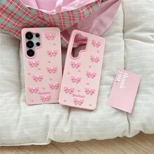 Girl's Pink 3D Pearl Bow S26 Case For Huawei Honor X9D,  15 Protective Cover, Fundas Travel Essential Squishy Phone Case, Case, Mag  Case, 14 Plus Cases, Valentine's Day Holiday Special Offer, Cheetah Print Phone Case, Valentine's Day Giftsldeal Holiday Present Exquisiteldeal Holiday Present It Is The Best Gift Choice For Friends Or Family.Cheetah Print Fundas Para Cheetah Print Phone Case Cute Phone Cases 17 Pro Case Novel Case 3d Phone Case - 矽膠-立體珍珠粉紅蝴蝶結 - 查看 4