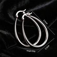 New Fashionable Simple And Versatile Smooth Earrings Creative European And American Exaggerated Foreign Trade Earrings Earrings Pendants - Silver - View 3