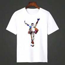 Retro T-Shirt Of The King Of Pop, With Hip Hop And Rock Design, Y2K Style, Original Cotton, For Men, New T-Shirt For Women, Top5. - 白色 - 查看 1