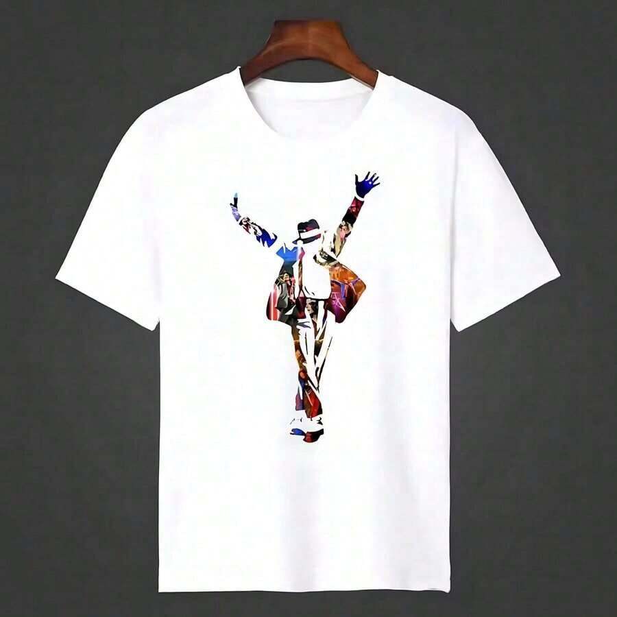 Retro T-Shirt Of The King Of Pop, With Hip Hop And Rock Design, Y2K Style, Original Cotton, For Men, New T-Shirt For Women, Top5. - 白色 - 查看 1