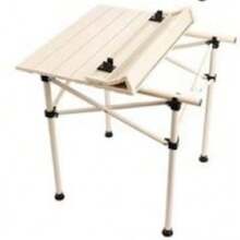 1 pieza, Mesa de Picnic, Mesa de Picnic Plegable, Ultraligera, Portátil, con Bolsa de Transporte, Mesa de Viaje, Mesa Auxiliar para Camping, Picnic o Pesca al Aire Libre, 50*51*50cm - Blanco - Ver 1