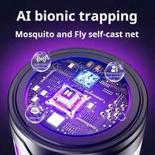 SOKANY USB-Powered Mosquito Lamp - Purple Light, Desktop + Wall-Mounted Combo. UV Light Attracts Mosquitoes, 360° Wide-Angle Silent Protection, ABS Material, Suitable For Outdoor And Bedroom Use, Essential For All Seasons, Effective Mosquito Repellent. - Black - View 3