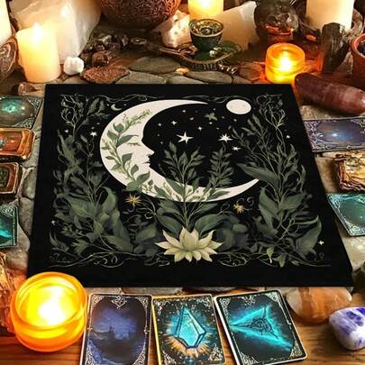 1pc Tarot Star Tablecloth Sun Moon Copper Pattern Mystery Totem Tablecloth Waterproof Oil Proof Home Dining Tablecloth