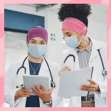 12 Pcs Nurse Headbands Women - Non Slip Nursing Headbands With Buttons Wide Elastic Ear Hair Bands Sweatband Wrap Nicu Obstetrics Nurse Doctor(Solid) - nhiều màu trơn + 12 - Xem 6