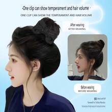 Kẹp tóc hình nơ, dụng cụ tạo búi tóc giả, dây buộc tóc thủ công để tạo kiểu tóc búi cao. - Nâu đen - Xem 5