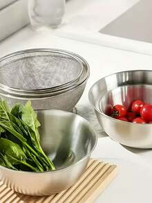 Bộ 2 tô trộn salad bằng thép không gỉ, tô rửa rau củ, rổ lọc cơm, rổ lọc đa năng và tô trộn, thích hợp để rửa rau củ, trái cây, cơm, an toàn khi rửa bằng máy rửa chén và chống gỉ. - Nhiều màu - Xem 11