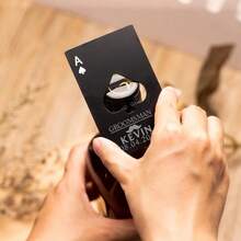 Bộ 1/10 chiếc dụng cụ mở chai cá nhân hóa, dụng cụ mở chai hình bích, dụng cụ mở chai hình quân bài poker, quà tặng tiệc tùng, quà tặng phù rể, quà tặng poker bằng thép không gỉ, dụng cụ mở chai khắc laser. - Dụng cụ mở nắp chai kiểu Poker - Xem 11