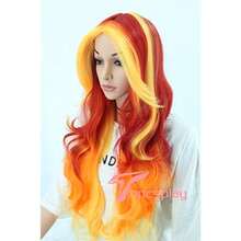 Party Wigs - Red Orange Yellow - View 6