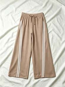 Pantalones rectos negros holgados y casuales de vacaciones para otoño e invierno - Óxido marrón - Ver 5