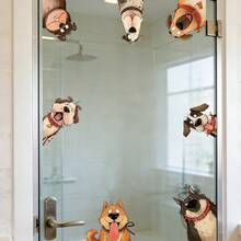 1Pc Kids Room Window Stickers, Self-Adhesive Cartoon Dogs Wall Decals, Funny Animal Window Decor For Children's Bedroom, Playroom, Nursery, Easy To Apply & Remove - Multicolor - View 3