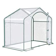 Portable Walk-In Greenhouse 6x3x6 Ft - PVC Cover & Steel- GardenHouse With Zipper Door & Vent - For Vegetables, Flowers, Seedlings - Multicolor - View 6