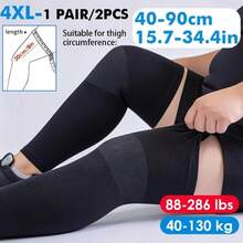 RPPR 1pair/ 2pcs- Extra Large High Elastic Full Leg Compression Sleeves, Extended Length Knee Brace, Long Knee Support For Running, Workout, Daily Life, Knee Sleeves For Men & Women, Black/ Gray, 4XL, For Weight Up To: 286lbs/ 130kg - Multicolor - View 11