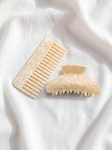 Bộ 2 phụ kiện tóc acrylic tùy chỉnh, kẹp tóc khắc tên cá nhân, lược cài tóc, lược và kẹp tóc acrylic thời trang nữ họa tiết vân đá cẩm thạch và da báo, bộ phụ kiện tóc khắc tên cá nhân, quà tặng độc đáo cho cô dâu, phù dâu, quà tặng ngày Valentine, phụ kiện tóc nữ. - Nhiều màu - Xem 10