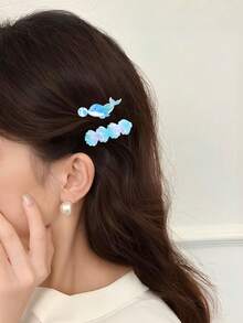 5/10pcs/Set Ocean Style Shell & Starfish Hair Clips, Mermaid Side Bangs Clips - Suitable For Girls And Women, Fits Various Hairstyles And Occasions, Random Color,Hair Barrettes - Multicolor - View 3