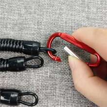 Durable Anti-Lost Retractable Elastic Rope Spring Safety Lanyard Key Chain Tactical Portable Fishing Cord Accessories - Multicolor - View 9
