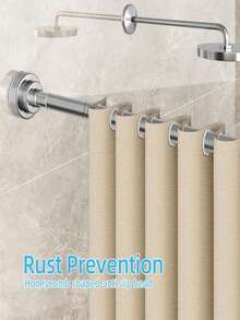 1pc Stainless Steel Adjustable Tension Rod With Built-In Spring Bearing, Suitable For Wardrobe Hanging, Curtains, Shower Curtains, Bathroom Drying And Door Curtains - A - View 9
