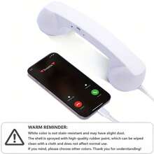 2026 Nuevo auricular telefónico vintage con micrófono, receptor de teléfono retro con cable compatible con iPhone, Tipo-C para videollamadas y conversaciones en smartphone - Ver 16
