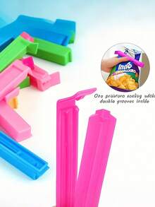 1/10/20/30pcs Food Bag Clips, Portable Food Freshness And Sealing Clips, Moisture-Proof And Dust-Proof, Suitable For Various Plastic Bags And Snack Bags, Kitchen Storage And Organization, Kitchen Accessories, Kitchen Tools, Suitable For Bedroom, Travel, Office, School And Other Places. - Multicolor - View 4