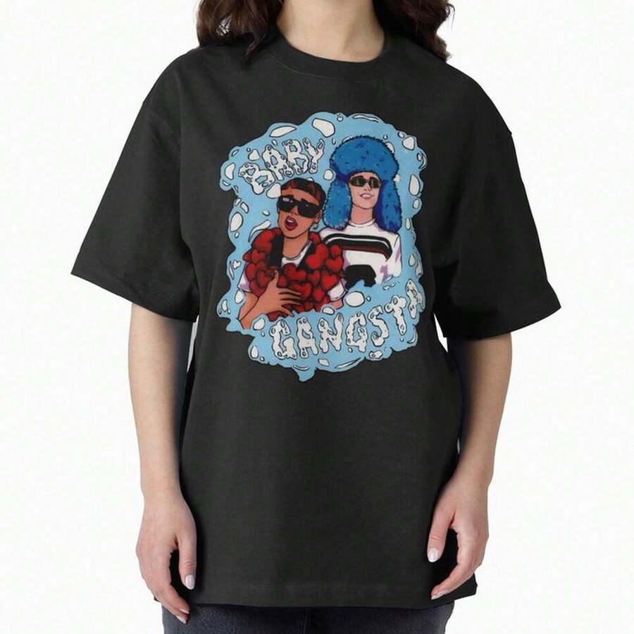 Baby Gangsta Oversized T-ShirtShirt For Women Camiseta 100% Algodón Unisex - Playera Casual Premium de Corte Cómodo - Negro - Ver 1
