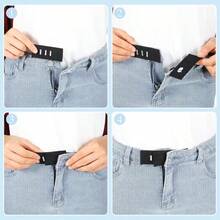 2/4Pcs Adjustable Waist Extender Band, No-Sew Elastic Waistband Expander, Jeans Skirt Waist Size Increaser, Invisible Waist Extender Buckle - Multicolor - View 4